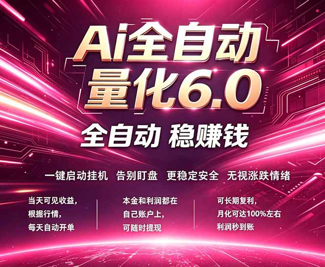 最新AI量化交易6.0，24小时自动运行，绿色稳定！日入1000+-AI学习资源网