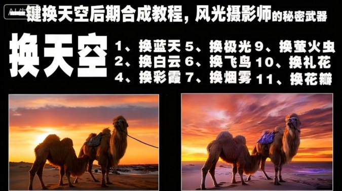 一键换天空后期合成教程,风光摄影师的秘密武器-AI学习资源网