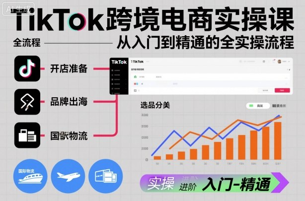 TikTok跨境电商实操课，从入门到精通的全实操流程-AI学习资源网