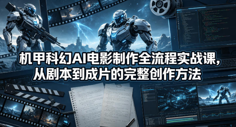 机甲科幻AI电影制作全流程实战课，从剧本到成片的完整创作方法-AI学习资源网