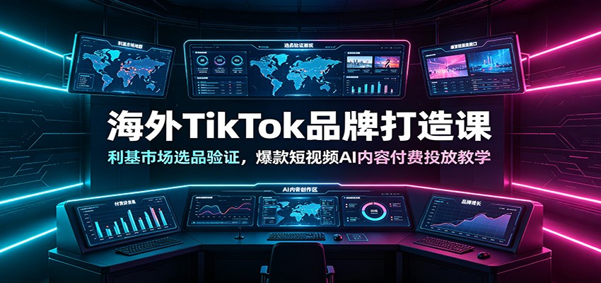 海外TikTok品牌打造课:利基市场选品验证,爆款短视频AI内容付费投放教学-AI学习资源网