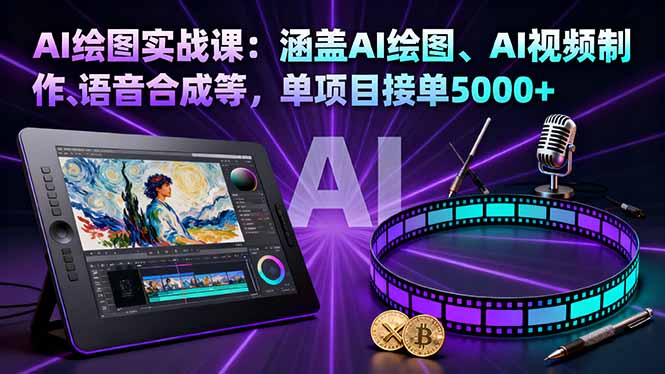 AI绘图实战课：涵盖AI绘图、AI视频制作、语音合成等，单项目接单5000+-AI学习资源网