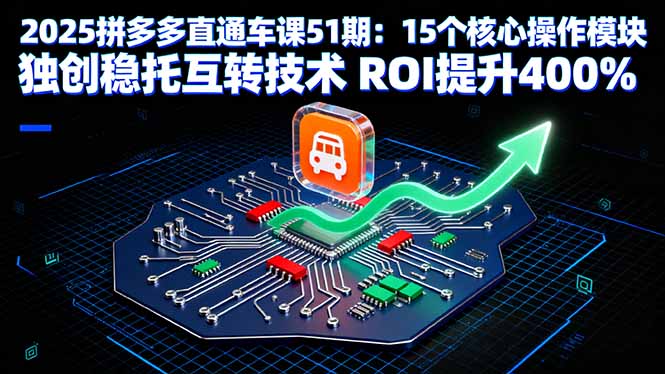 2025拼多多直通车课51期：15个核心操作模块 独创稳托互转技术 ROI提升400%-AI学习资源网