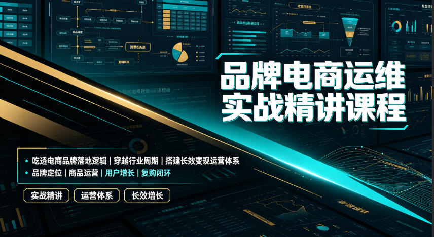 品牌电商运维实战精讲课程｜吃透电商品牌落地逻辑、穿越行业周期、搭建长效变现运营体系-AI学习资源网