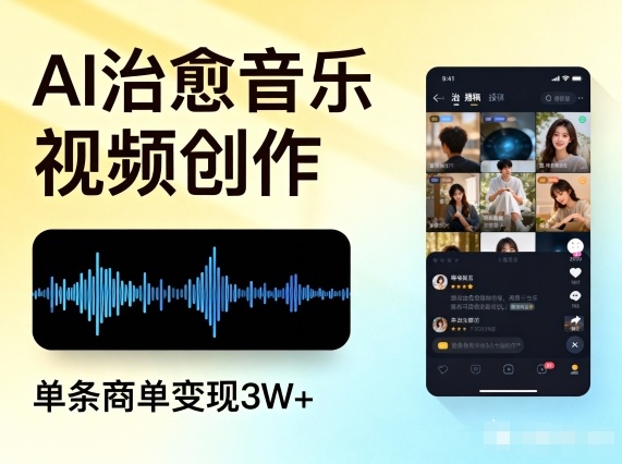 AI做治愈音乐视频,多平台投稿,单条商单变现3W+-AI学习资源网