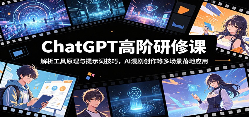 ChatGPT高阶研修课:解析工具原理与提示词技巧,AI漫剧创作等多场景落地应用-AI学习资源网