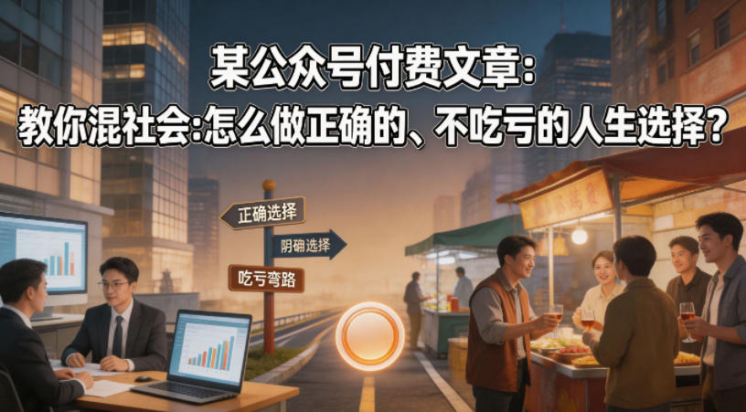 某公众号付费文章：教你混社会：怎么做正确的、不吃亏的人生选择？-AI学习资源网
