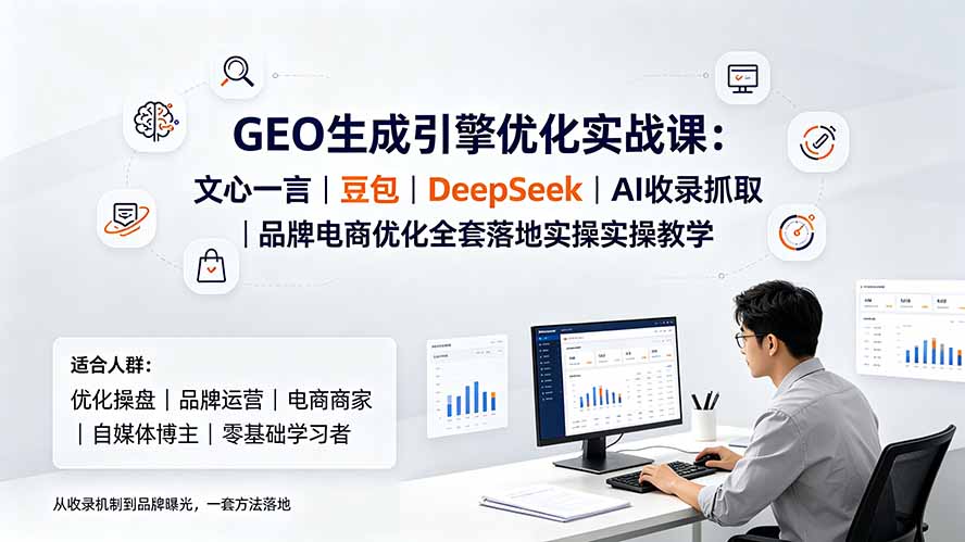 GEO生成引擎优化实战课:文心一言|豆包|DeepSeek|AI收录抓取|品牌电商优化全套落地实操教学-AI学习资源网