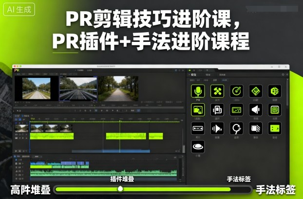 PR剪辑技巧进阶课，PR插件+手法进阶课程-AI学习资源网