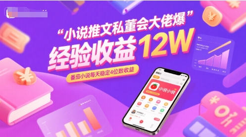 小说推文私董会大佬爆单经验分享收益12W，番茄小说每天稳定4位数收益-AI学习资源网