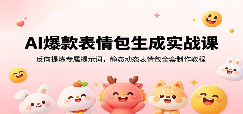 AI爆款表情包生成实战课：反向提炼专属提示词，静态动态表情包全套制作教程-AI学习资源网