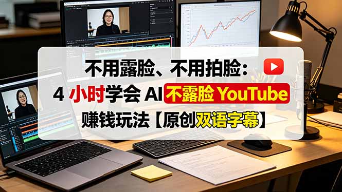 不用露脸、不用拍脸：4 小时学会 AI 不露脸 YouTube 赚钱玩法【原创双语字幕】-AI学习资源网