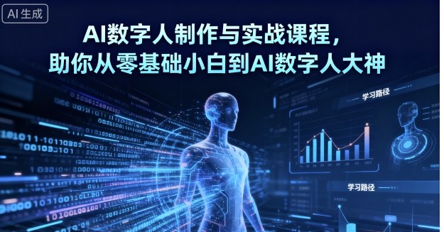 AI数字人制作与实战课程，助你从零基础小白到AI数字人大神-AI学习资源网