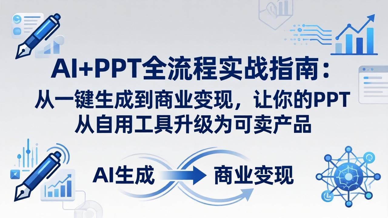AI+PPT全流程实战指南-更新4月21：从一键生成到商业变现，让你的PPT从自用工具升级为可卖产品-AI学习资源网