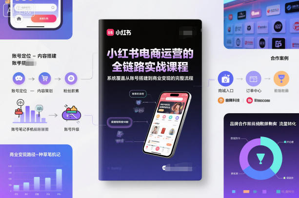 小红书电商运营的全链路实战课程，系统覆盖从账号搭建到商业变现的完整流程-AI学习资源网