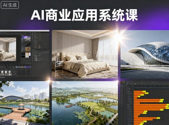 AI商业应用系统课，室内-软装-建筑-景观，智能设计+效果图+动画画实战-AI学习资源网