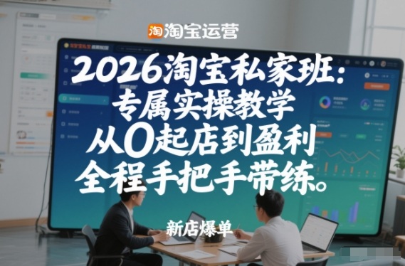 2026淘宝私家班：专属实操教学，从0起店到盈利，全程手把手带练(更新)-AI学习资源网