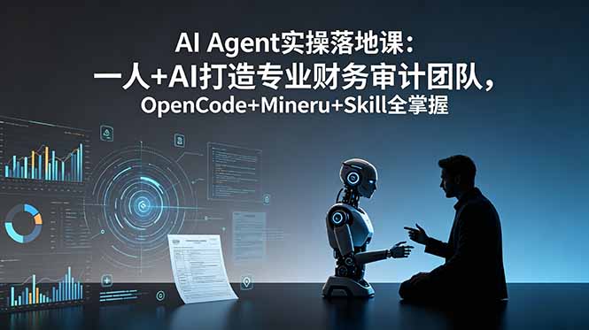 AI Agent实操落地课：一人+AI打造专业财务审计团队，OpenCode+Mineru+Skill全掌握-AI学习资源网
