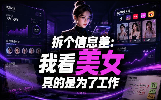 【理直气壮】我给看美女找了一个非常恰当的理由，信息差项目-AI学习资源网
