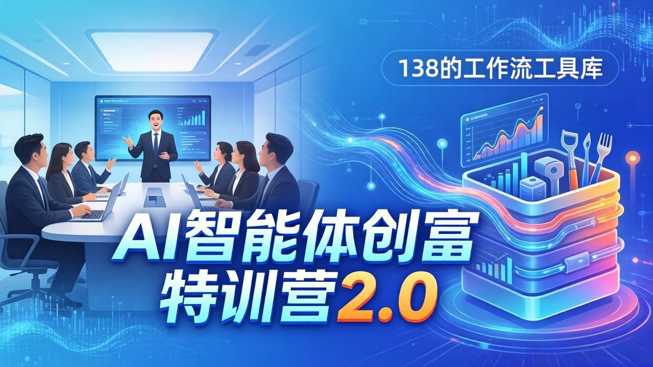AI智能体创富训练营2.0：3天闭门直播+视频课+工具库，从0到1搭建智能体附138个工作流-AI学习资源网