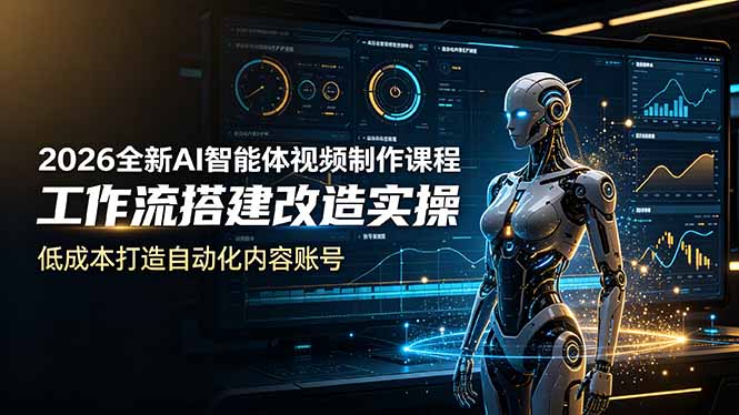 2026全新AI Codex智能体视频制作课程，工作流搭建改造实操，低成本打造自动化内容账号-AI学习资源网