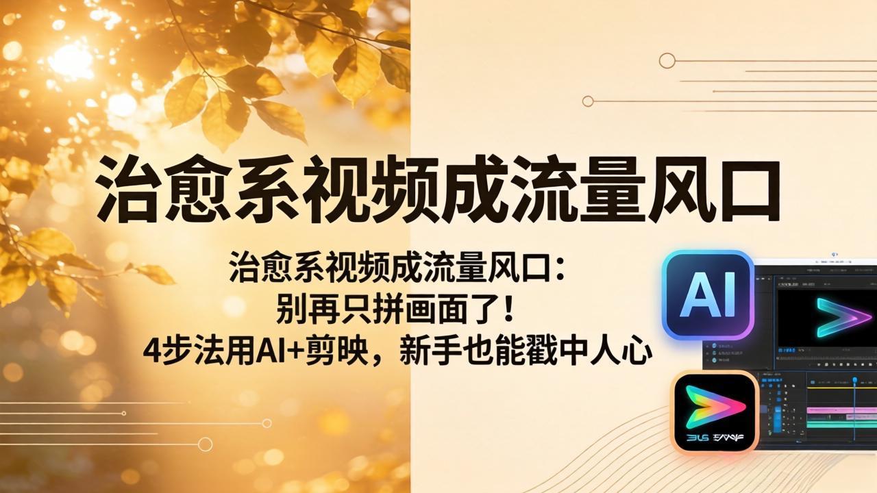 治愈系视频成流量风口：别再只拼画面了！4步法用AI+剪映，新手也能戳中人心-AI学习资源网