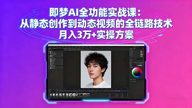 即梦AI全功能实战课：从静态创作到动态视频的全链路技术 月入3万+实操方案-AI学习资源网