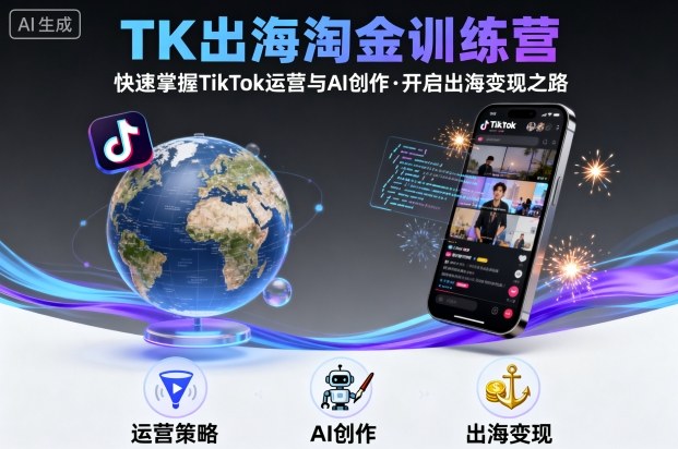 TK出海淘金训练营，助你快速掌握TikTok运营与AI创作，开启出海变现之路-AI学习资源网