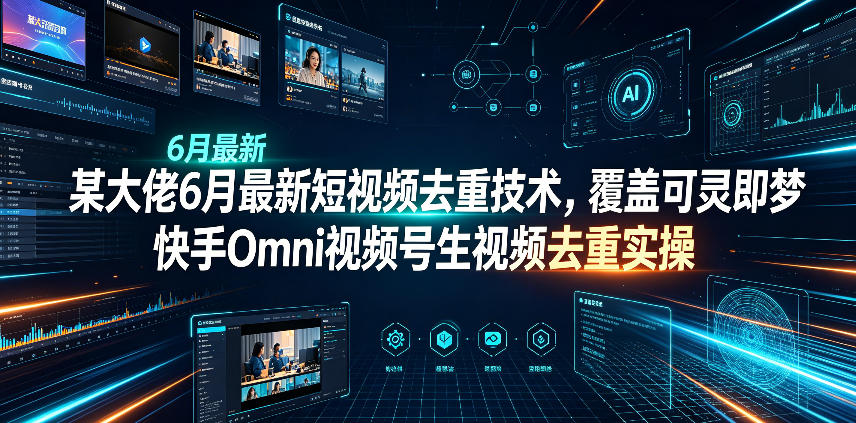 某大佬6月最新短视频去重技术，覆盖可灵即梦快手Omni视频号生视频去重实操-AI学习资源网
