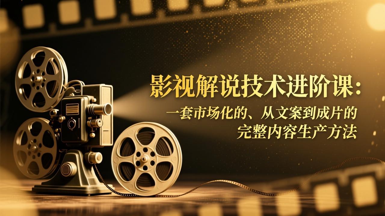 影视解说技术进阶课：一套市场化的、从文案到成片的完整内容生产方法-AI学习资源网