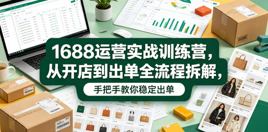 1688运营实战训练营,从开店到出单全流程拆解,手把手教你稳定出单(更新0620)-AI学习资源网