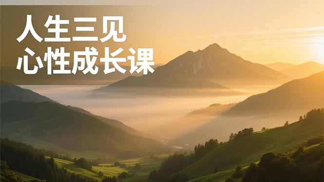 人生三见心性成长课，见天地众生自己，搞透人性安顿身心，活出清晰自我，内在富足无价-AI学习资源网