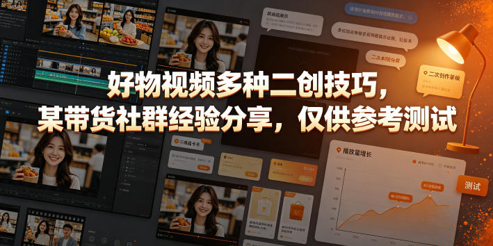 好物视频多种二创技巧，某带货社群经验分享，仅供参考测试-AI学习资源网