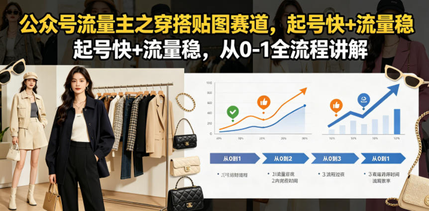 公众号流量主之穿搭贴图赛道，起号快+流量稳，从0-1全流程讲解-AI学习资源网