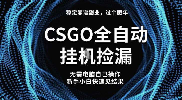 【稳定副业】全球最热门游戏CSGO全自动捡漏,最新玩法,新手小白日入5张+【揭秘】-AI学习资源网