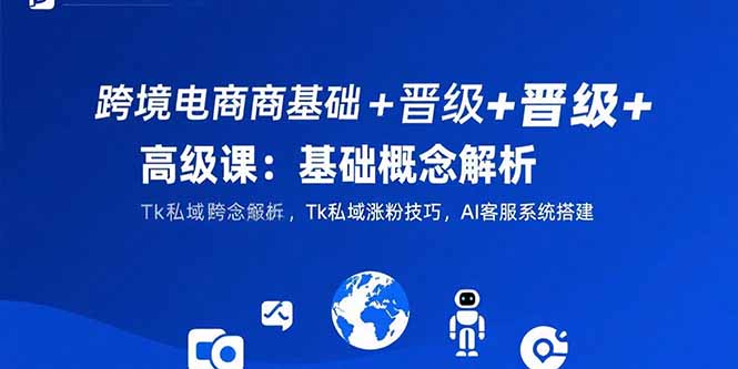 跨境电商基础+晋级+高级课：基础概念解析,Tk私域涨粉技巧,AI客服系统搭建-AI学习资源网