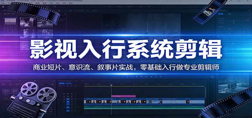 影视系统剪辑，商业短片、意识流、叙事片实战，零基础入行做专业剪辑师-AI学习资源网