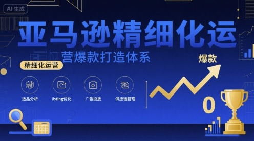 亚马逊精细化运营爆款打造体系，视频课+全套资料文档-AI学习资源网