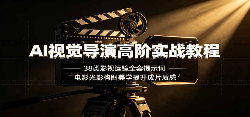 AI视觉导演高阶实战教程：38类影视运镜全套提示词，电影光影构图美学提升成片质感-AI学习资源网