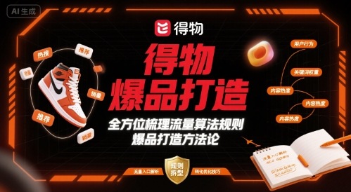 得物爆品打造，全方位梳理得物流量算法规则爆品打造规则-AI学习资源网