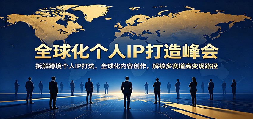全球化个人IP打造峰会：拆解跨境个人IP打法，全球化内容创作，解锁多赛道高变现路径-AI学习资源网
