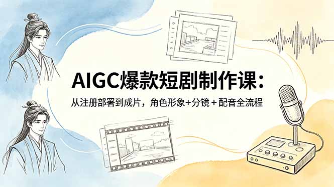 AIGC爆款短剧制作课:从注册部署到成片,角色形象+分镜+配音全流程-AI学习资源网