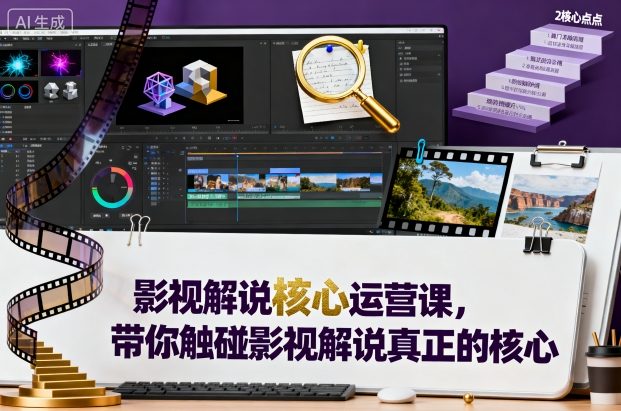 影视解说核心运营课，带你触碰影视解说真正的核心-AI学习资源网