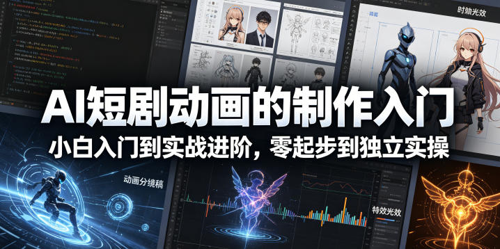 AI短剧动画的制作入门，小白入门到实战进阶，零起步到独立实操-AI学习资源网