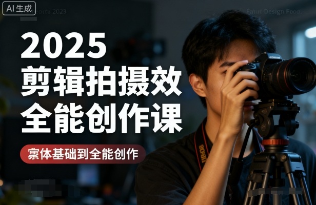2025剪辑拍摄特效全能创作课，零基础到全能创作-AI学习资源网
