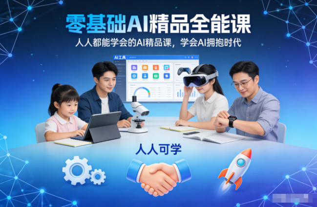 零基础AI精品全能课,人人都能学会的AI精品课,学会AI拥抱时代-AI学习资源网
