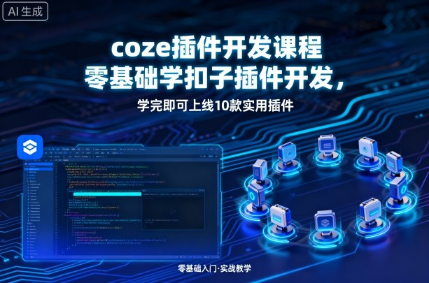 coze插件开发课程，零基础学扣子插件开发，学完即可上线10款实用插件-AI学习资源网