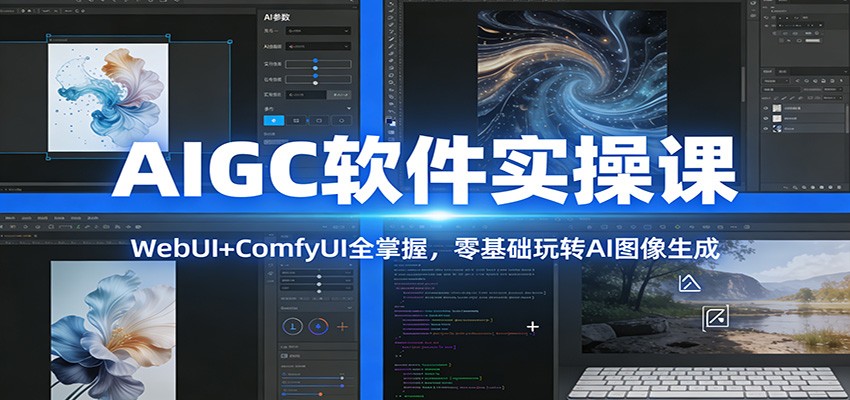 AIGC软件实操课:WebUI+ComfyUI全掌握,零基础玩转AI图像生成-AI学习资源网