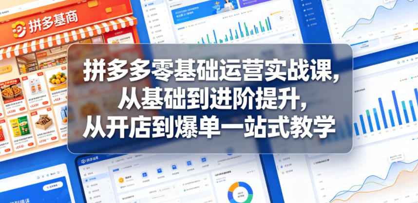 拼多多零基础运营实战课，从基础到进阶提升，从开店到爆单一站式教学-AI学习资源网