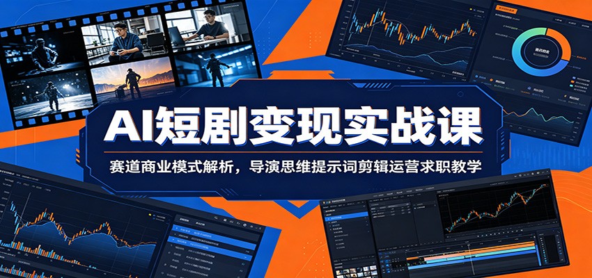 AI短剧变现实战课：赛道商业模式解析，导演思维提示词剪辑运营求职教学-AI学习资源网